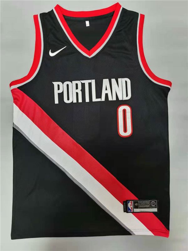 Men Portland Trail Blazers 0 Lillard Black 2021 Nike Game NBA Jersey